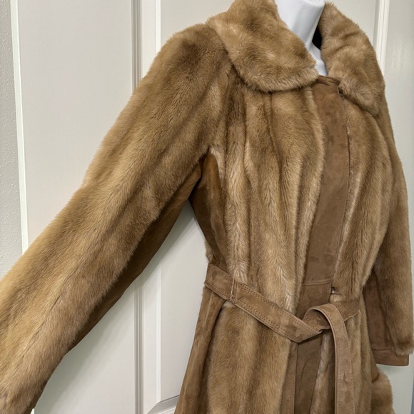 Lilli Ann by Adolph Schumer Faux Fur Genuine Leather Coat *read description - Picture 2 of 16